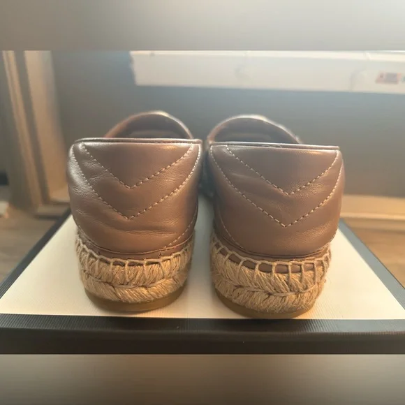 Gucci Leather Espadrille with Double G-Authentic - Beige/Mauve